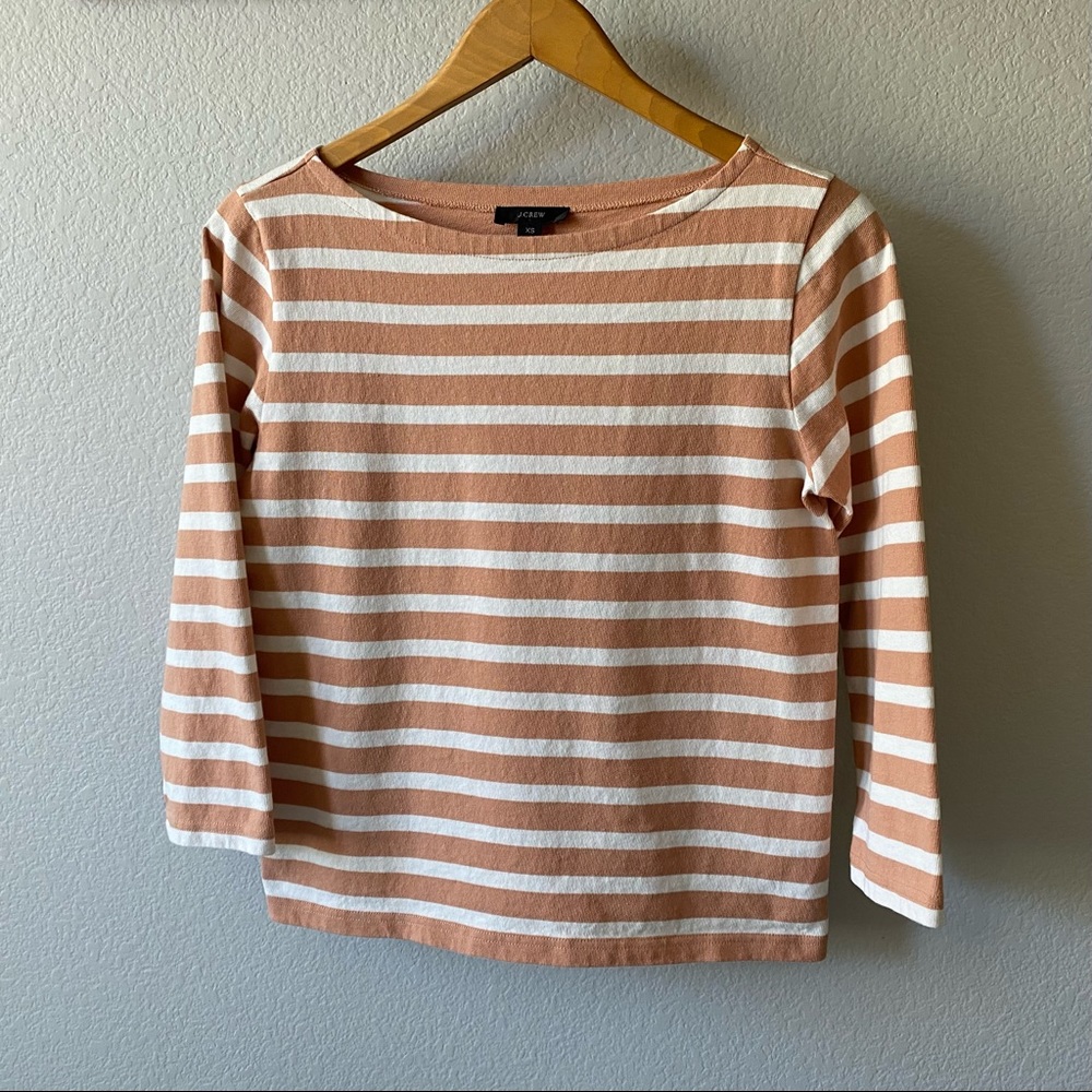 XS- J. Crew Boatneck T-Shirt in Classic Stripe